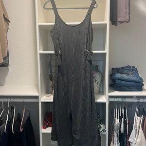 Black and white striped jumpsuit